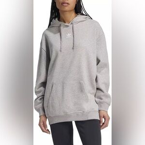 Adidas Originals Adicolor Essentials Women's Logo Hoodie Sz Large Gray Heather